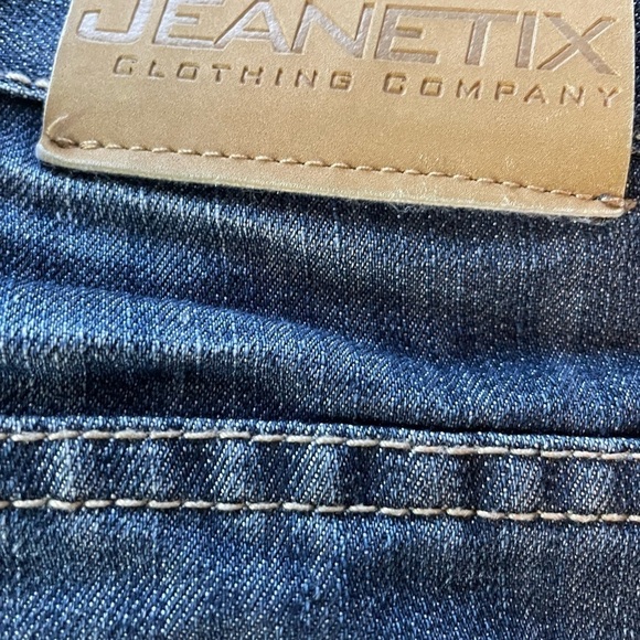 Mens blue distressed jeans straight slim - Picture 5 of 8